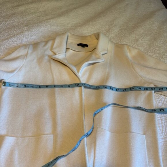 J.Crew 365 Women L Cream Sophie Merino Wool Open Front Sweater Blazer J0244 - Picture 10 of 12